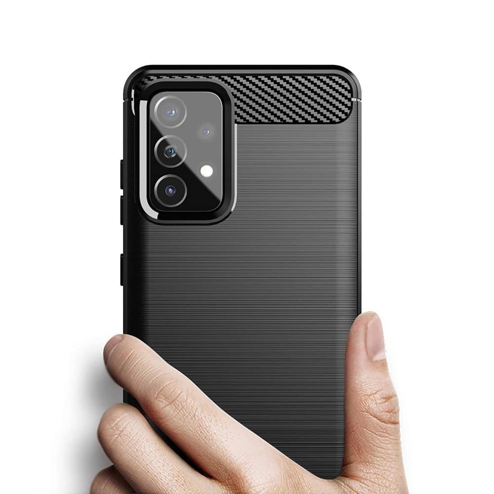 Hurtel Carbon ovitek za Samsung Galaxy A72 4G, črn 6