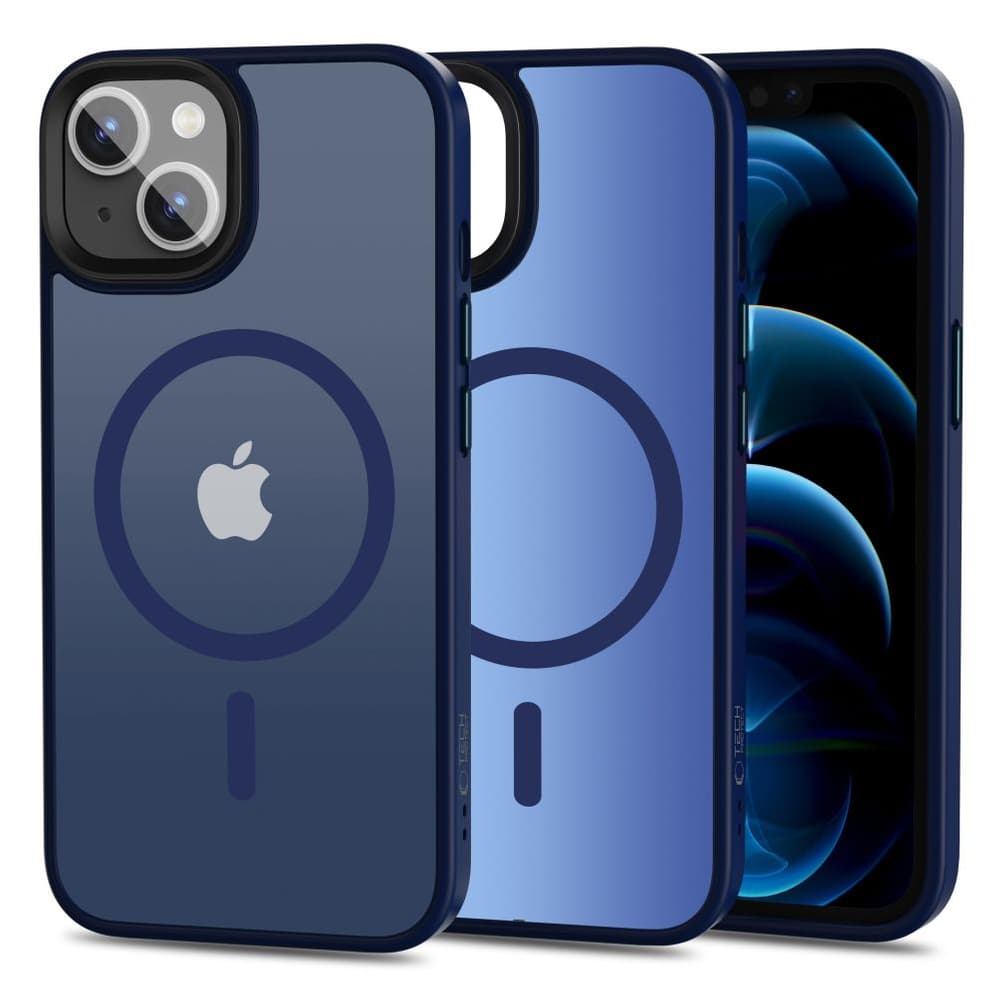 Tech-Protect MagMat MagSafe ovitek za iPhone 13, mat temno modra