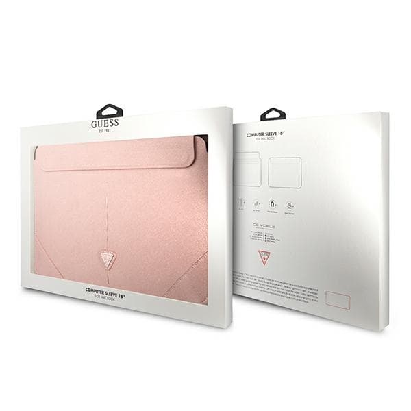 Guess Saffiano Triangle Logo etui za 16" prenosnik - roza 4