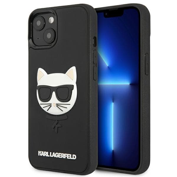 Ovitek Karl Lagerfeld 3D Rubber Choupette za iPhone 13 mini - črn