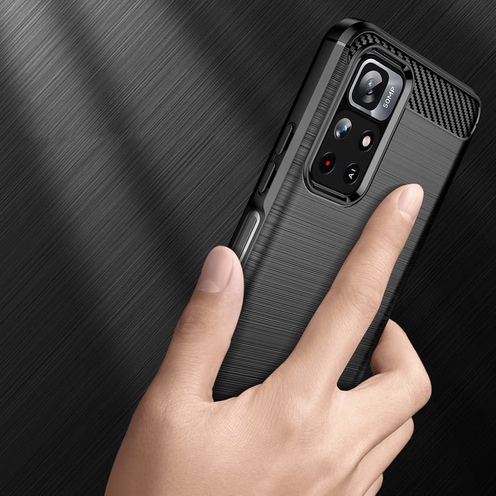 Carbon Case ovitek za Xiaomi Redmi Note 11, črn 3
