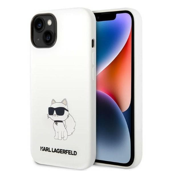 Karl Lagerfeld Silicone Choupette etui za iPhone 14 Plus - bela
