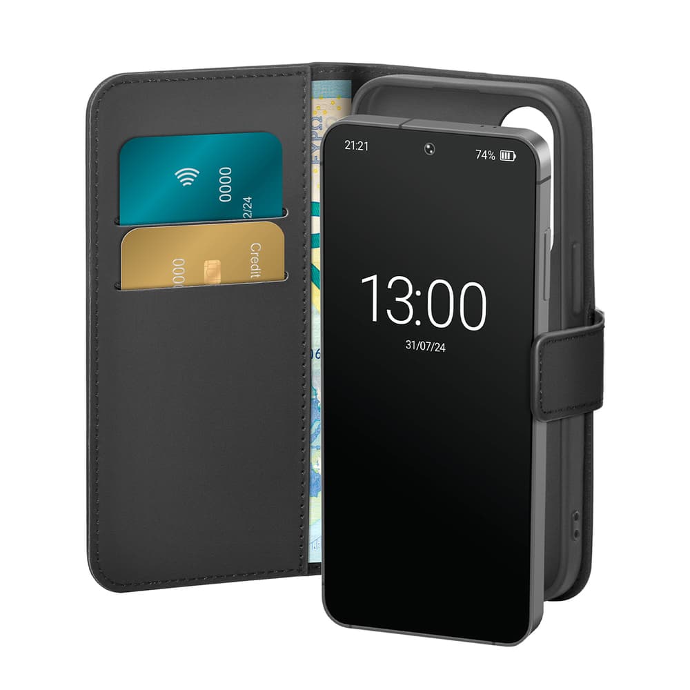 Puro Booklet ovitek s Flip funkcijo in denarnico za Samsung Galaxy S25+ (črn)
