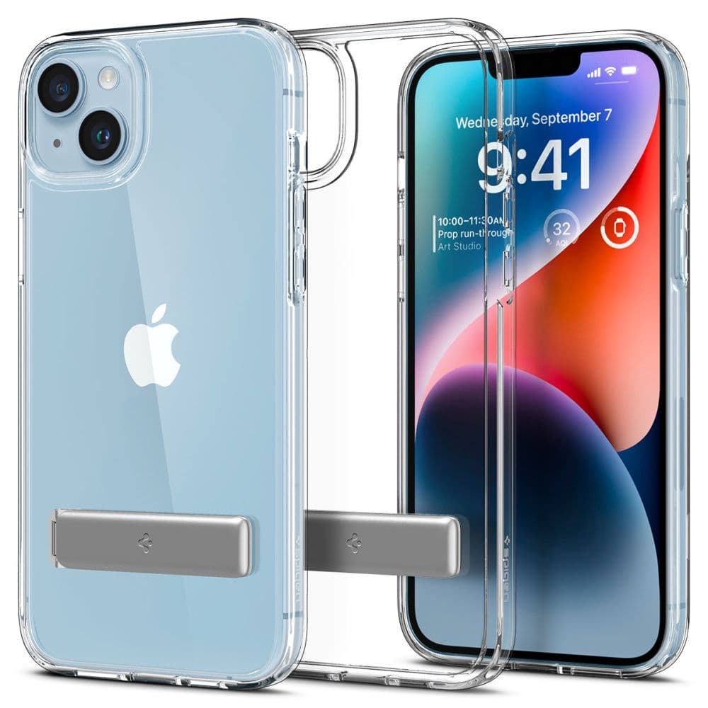 Spigen Ultra Hybrid S ovitek za iPhone 14 Plus (prozoren, stojalo)