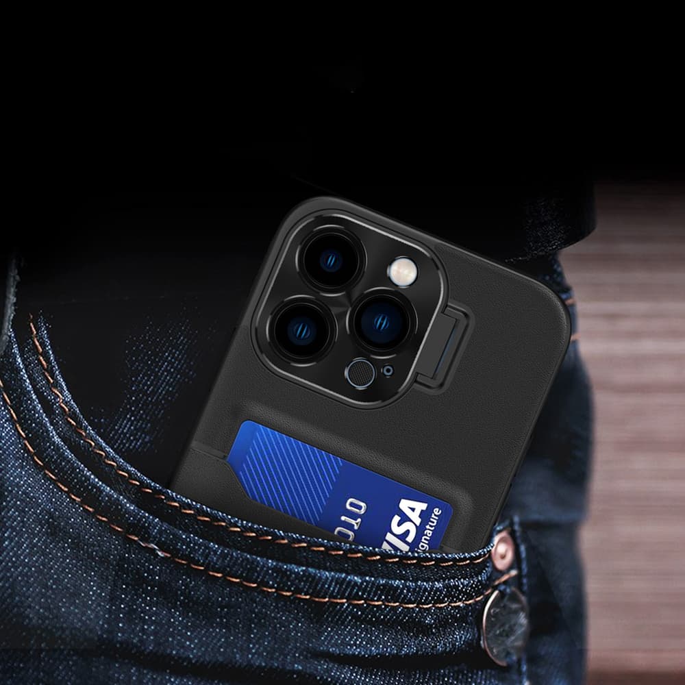 Hurtel ovitek z oporo za iPhone 14 Pro, črn 6