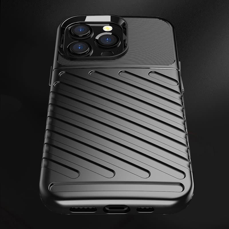 Thunder Case Fleksibilna TPU ovitek za iPhone 13 Pro - Črna 7