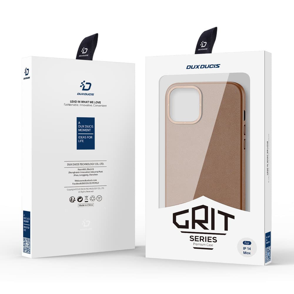 Ovitek Dux Ducis Grit usnjen za iPhone 14 Plus (MagSafe), rjav 5