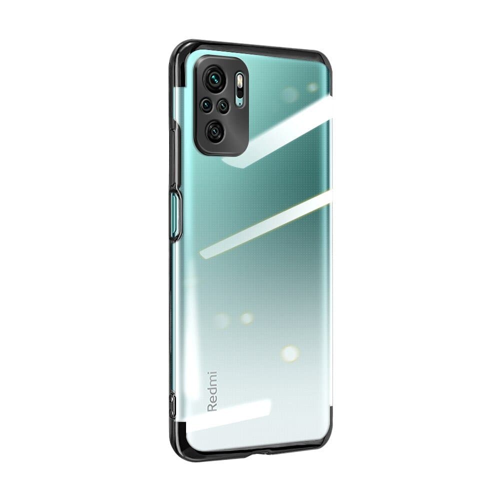Prozoren ovitek Clear Color 0.3mm z electroplating okvirjem za Xiaomi Redmi Note 10 5G / Poco M3 Pro črn