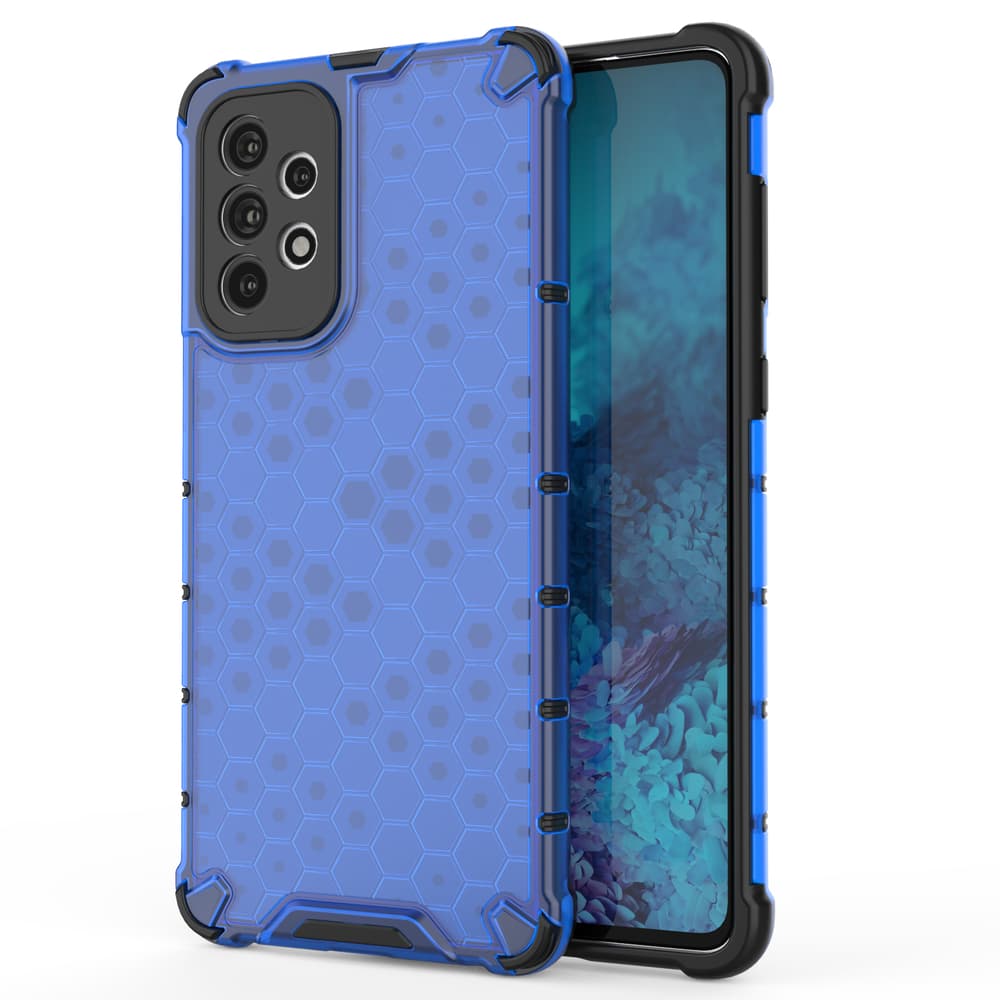 Honeycomb ohišje z gel okvirjem za Samsung Galaxy A73, modra