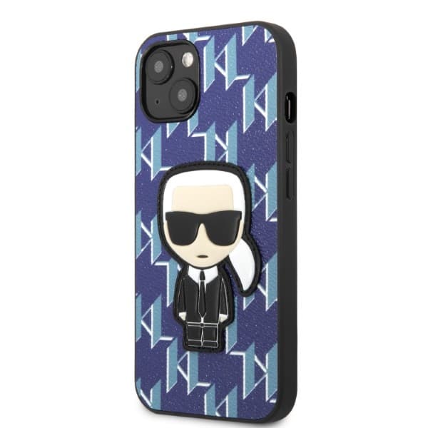 Karl Lagerfeld Monogram Ikonik Patch ovitek za iPhone 13 (6.1") - moder 2