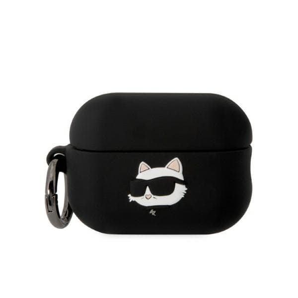 Karl Lagerfeld ovitek za AirPods Pro 2 Silicone Choupette Head 3D, črna