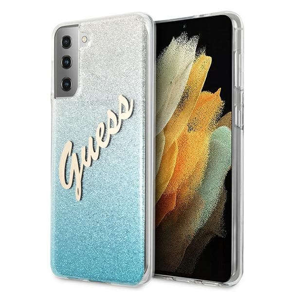 Ovitek Guess Glitter Gradient za Samsung S21+ (G996), moder