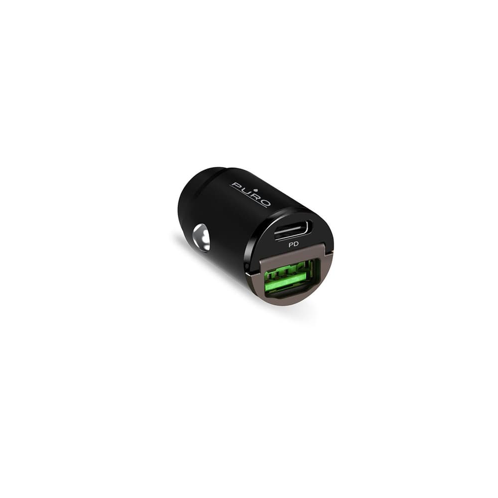 Puro Mini avtomobilski polnilnik 30W USB-C + USB-A, črn 5