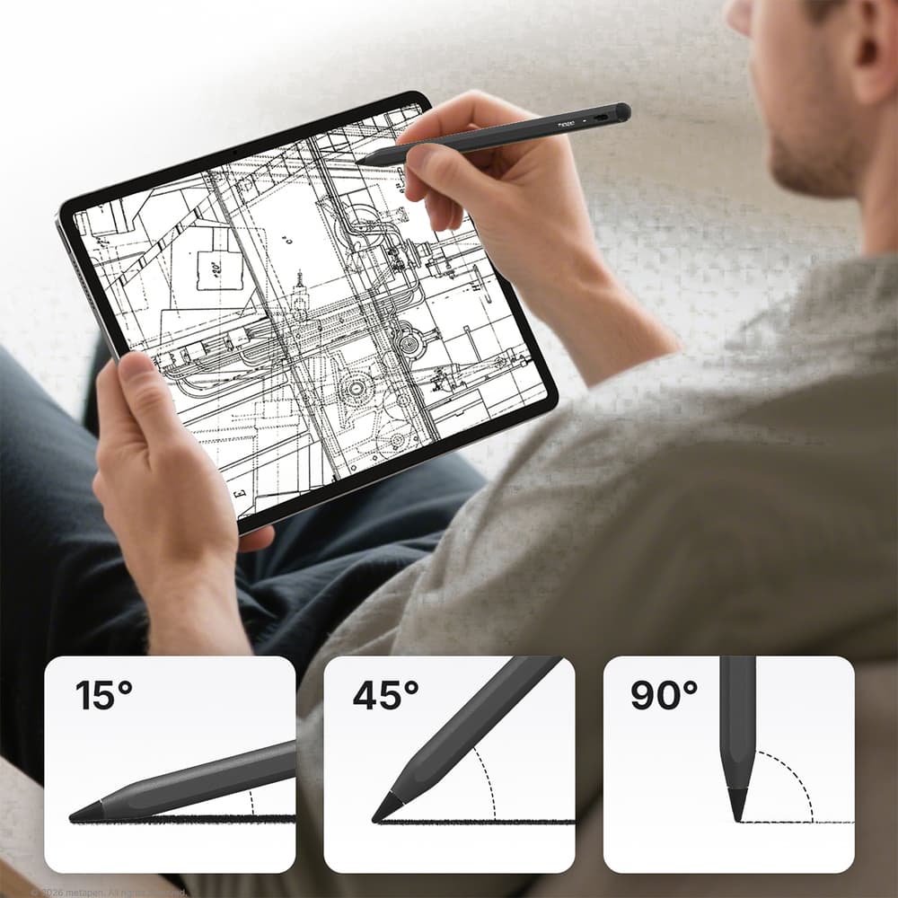 Metapen A8 Aktivni pisalo za iPad USB-C - Črna 5