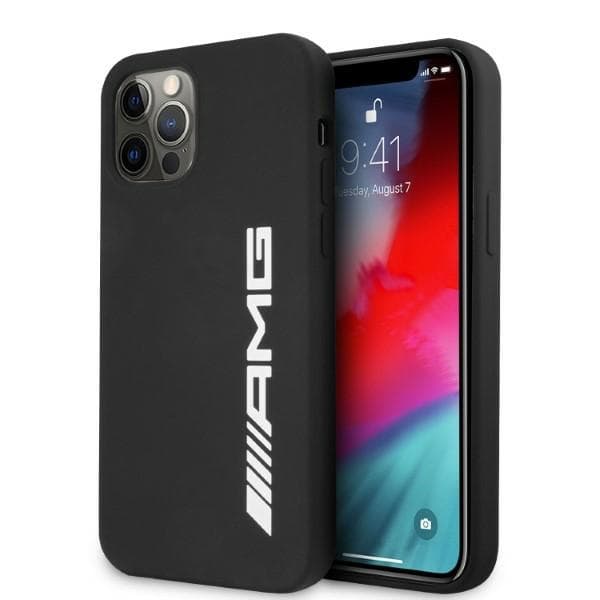 Ovitek Mercedes AMG Silicone Big Logo za iPhone 12 Pro Max - črn