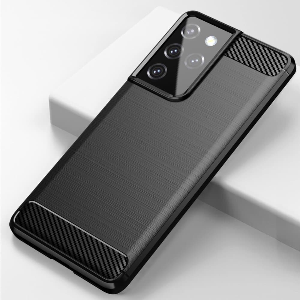 Carbon Case ovitek za Samsung Galaxy S21 Ultra 5G - Modra 8