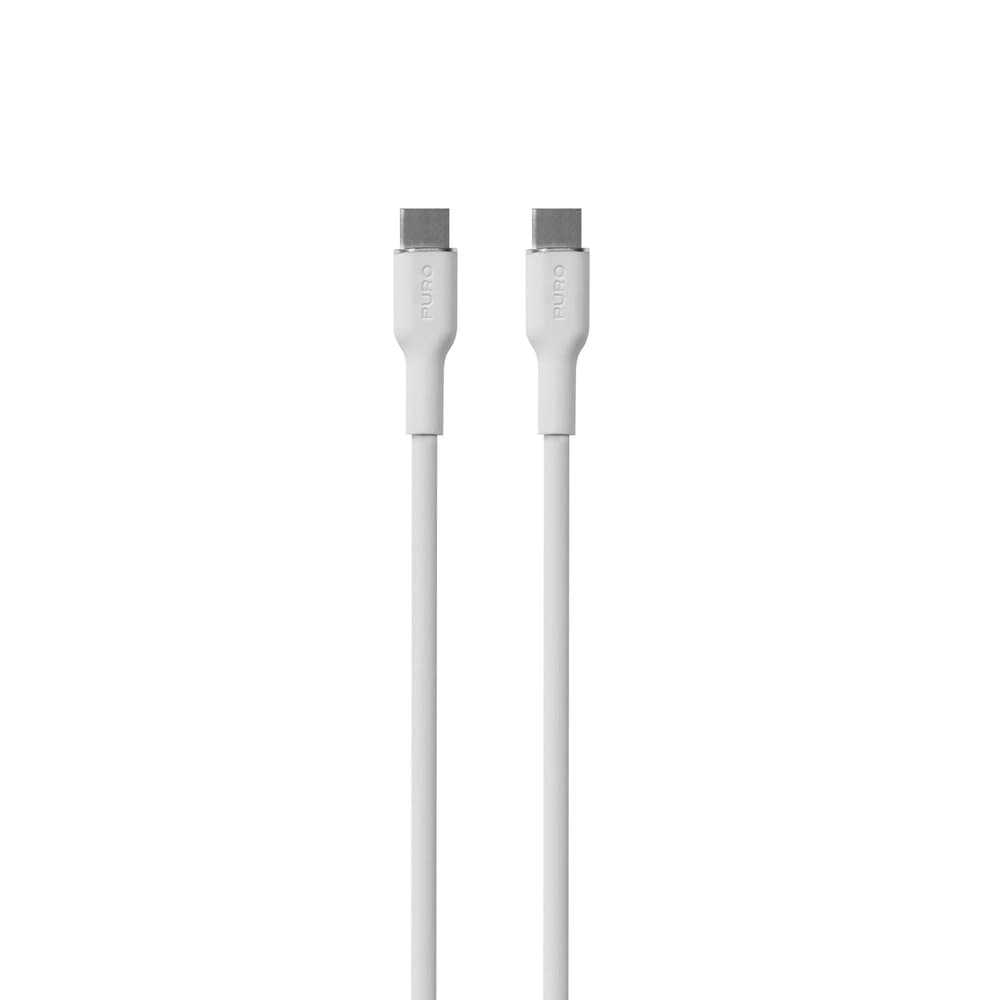Puro Soft USB-C - USB-C 60W 1,5m silikonski kabel - bel