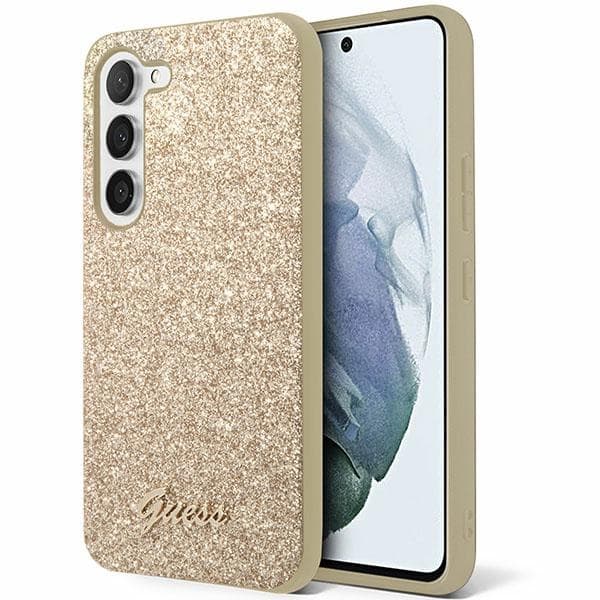 Ovitek za Samsung Galaxy S24+ Guess Glitter Script - zlata