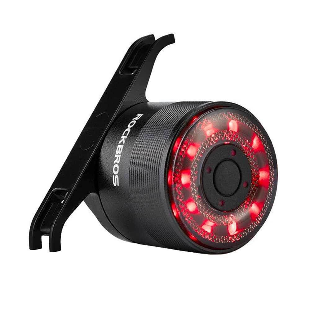 Rockbros Q1 LED zadnja luč za kolo, 7 barv + USB-C kabel - črna