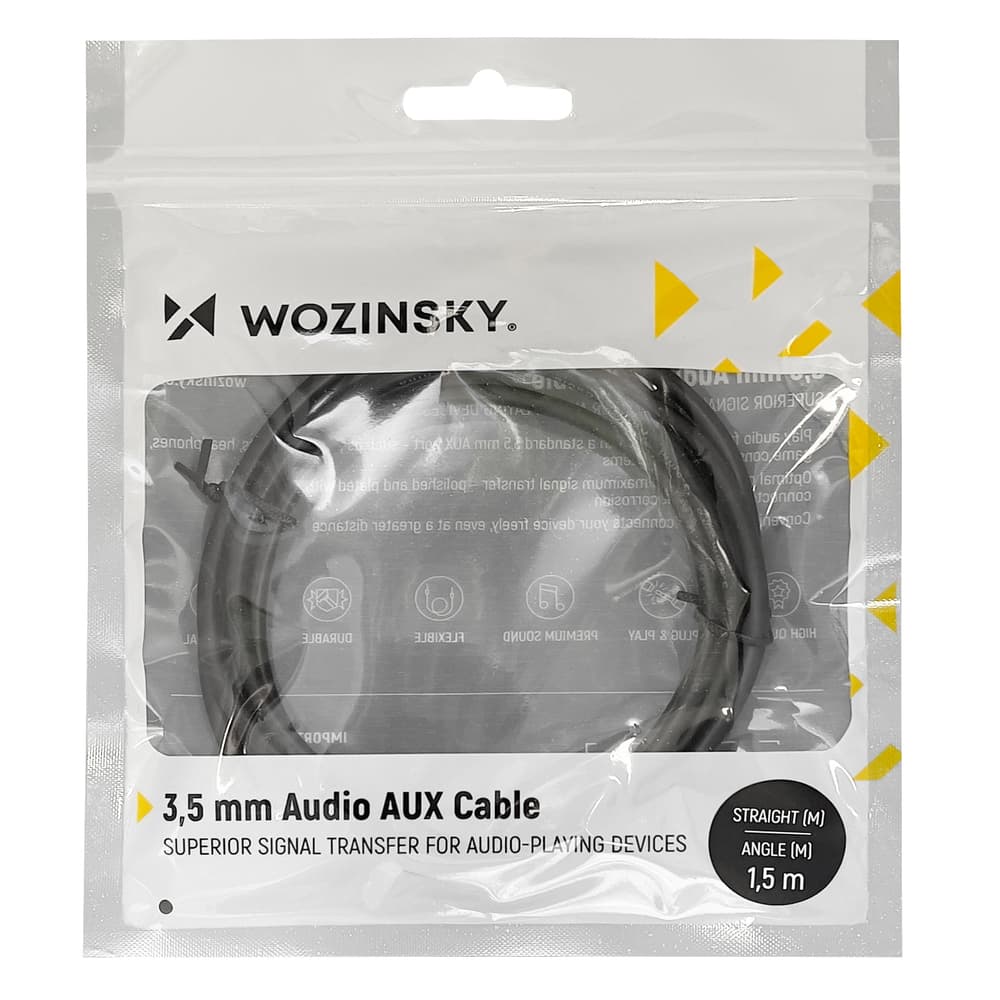 Wozinsky AUX kotni kabel Mini Jack (moški-moški) 2m, črn 5