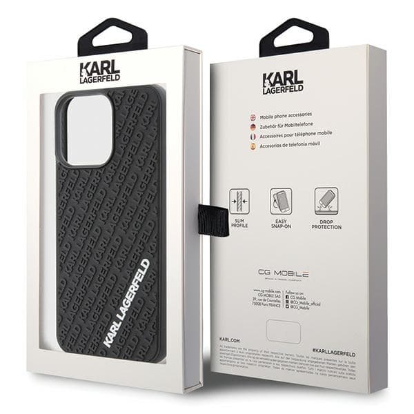 Karl Lagerfeld ovitek za iPhone 15 Pro Max, 3D Rubber Multi Logo, črn 8
