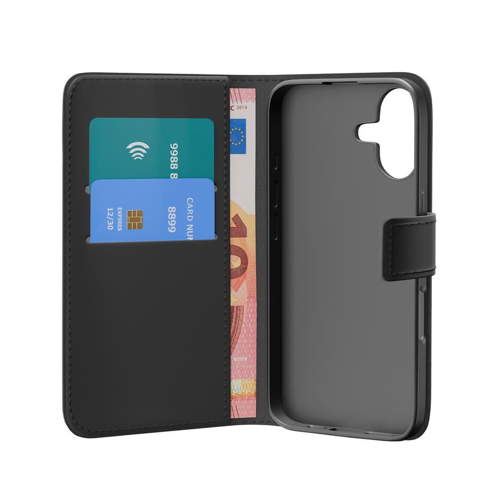 Puro Wallet Stand ovitek za iPhone 17, eko usnje, črn 8