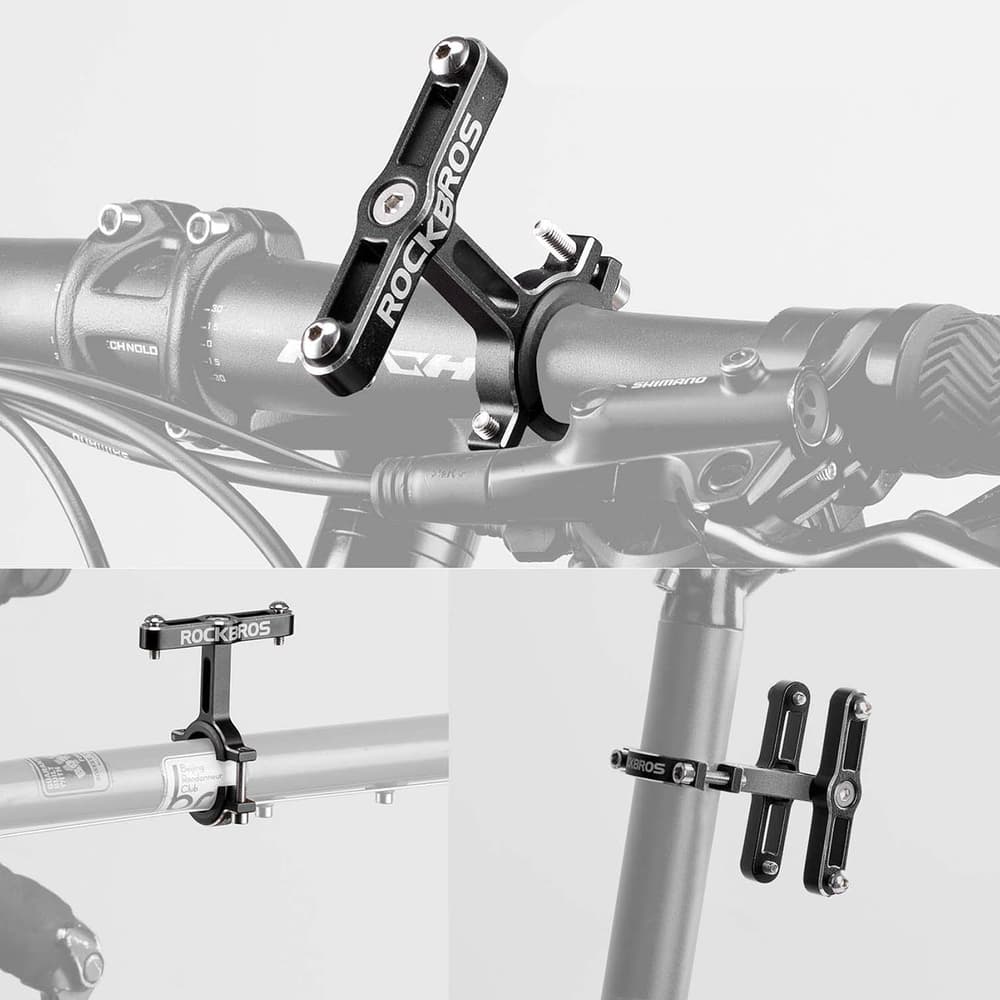Rockbros KS-415 nastavljiv aluminijast adapter za košarico, črn