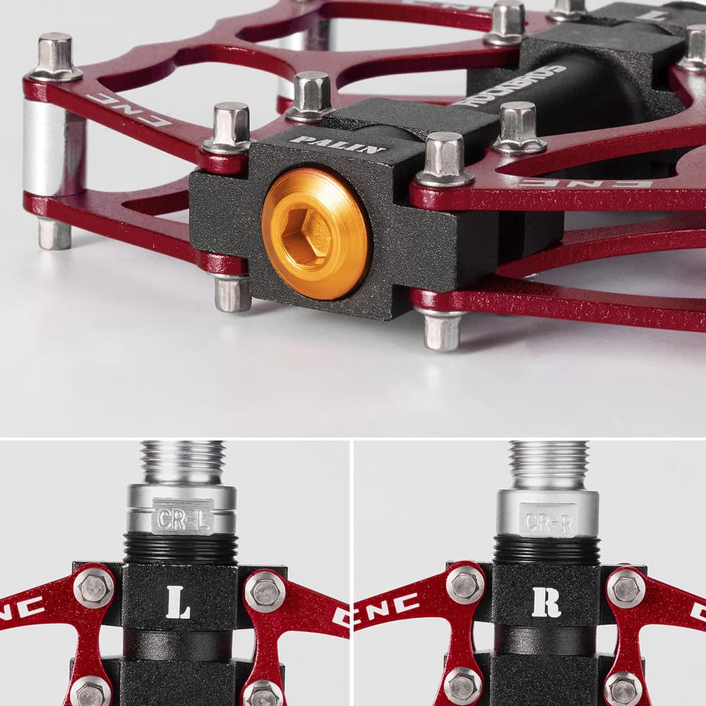 Rockbros JT201012LR aluminijasta platforma pedala za kolo - rdeča 6