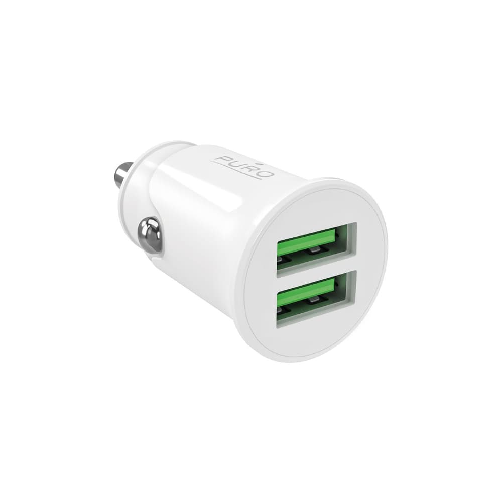 Puro Pro Lite avtomobilski polnilnik 2x USB-A, 10W - bel