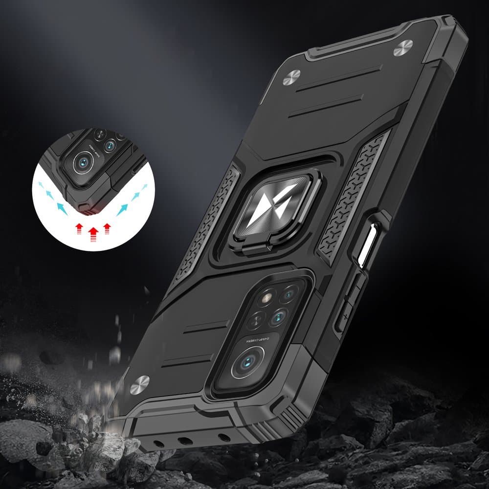 Wozinsky Ring Armor ovitek z obročem za Samsung Galaxy A72 4G rdeč 7