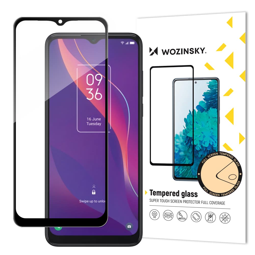 Wozinsky Kaljeno steklo Full Glue za TCL 306 - Črn okvir