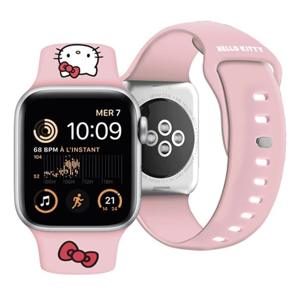 Hello Kitty trak za Apple Watch 38/40/41mm, Silicone Kitty Head, roza 4