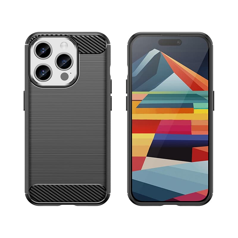 Gibljiv ovitek Carbon za iPhone 15 Pro Hurtel - črn 6