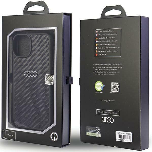 Ovitek Audi Carbon Fiber za iPhone 14 - črn 3