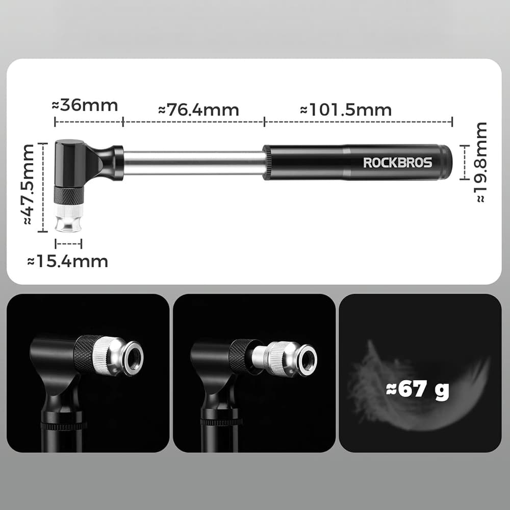Rockbros JG-PB-11 komplet orodja s tlačilko in montažnimi vzvodi - črn 3