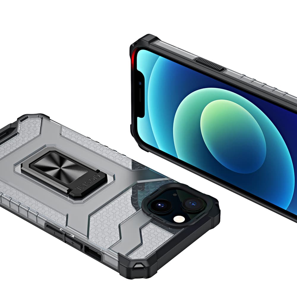Ovitek Crystal Ring Case Kickstand za iPhone 12 mini (črn) 7