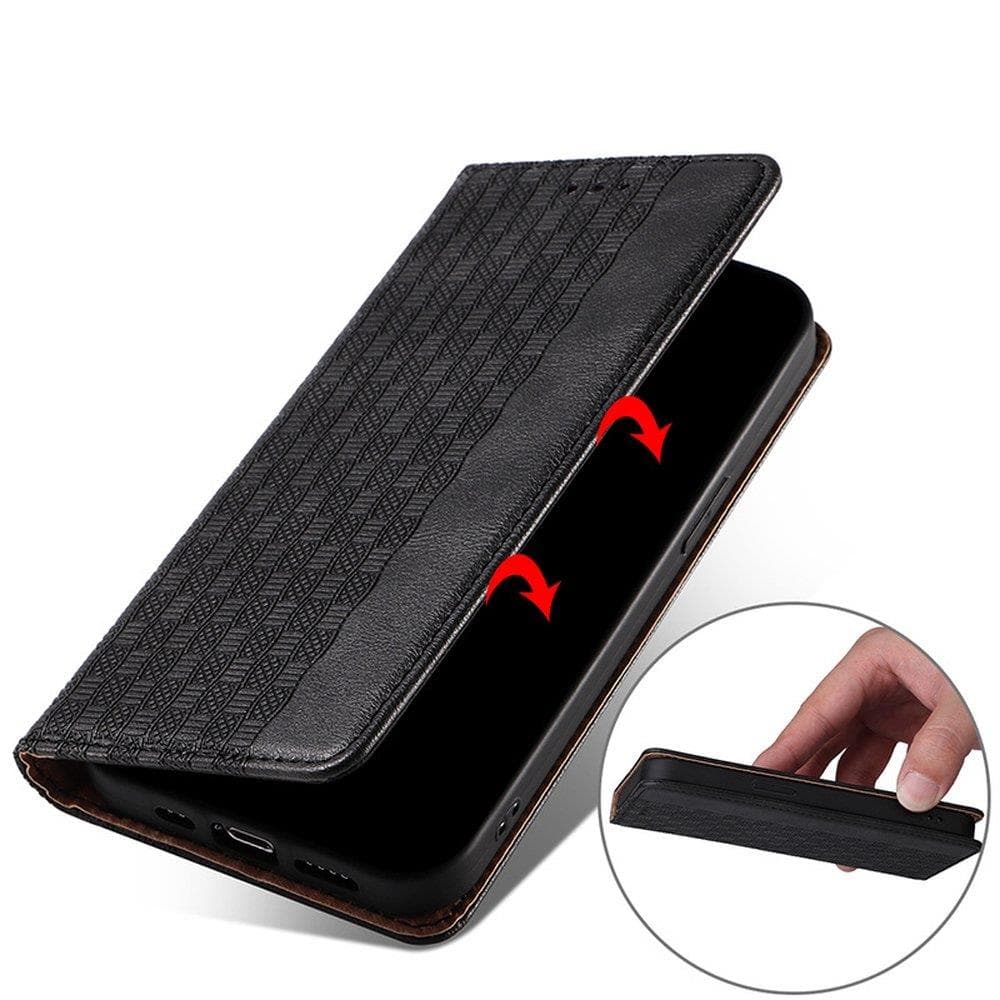 Ovitek Magnet Strap Case za Xiaomi Redmi Note 11 Pro (denarnica, vrvica), črni 3