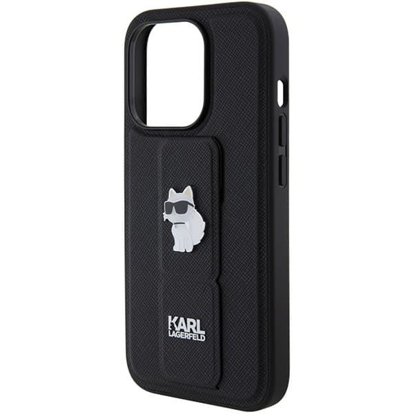 Karl Lagerfeld ovitek za iPhone 15 Pro - črn, Gripstand 7