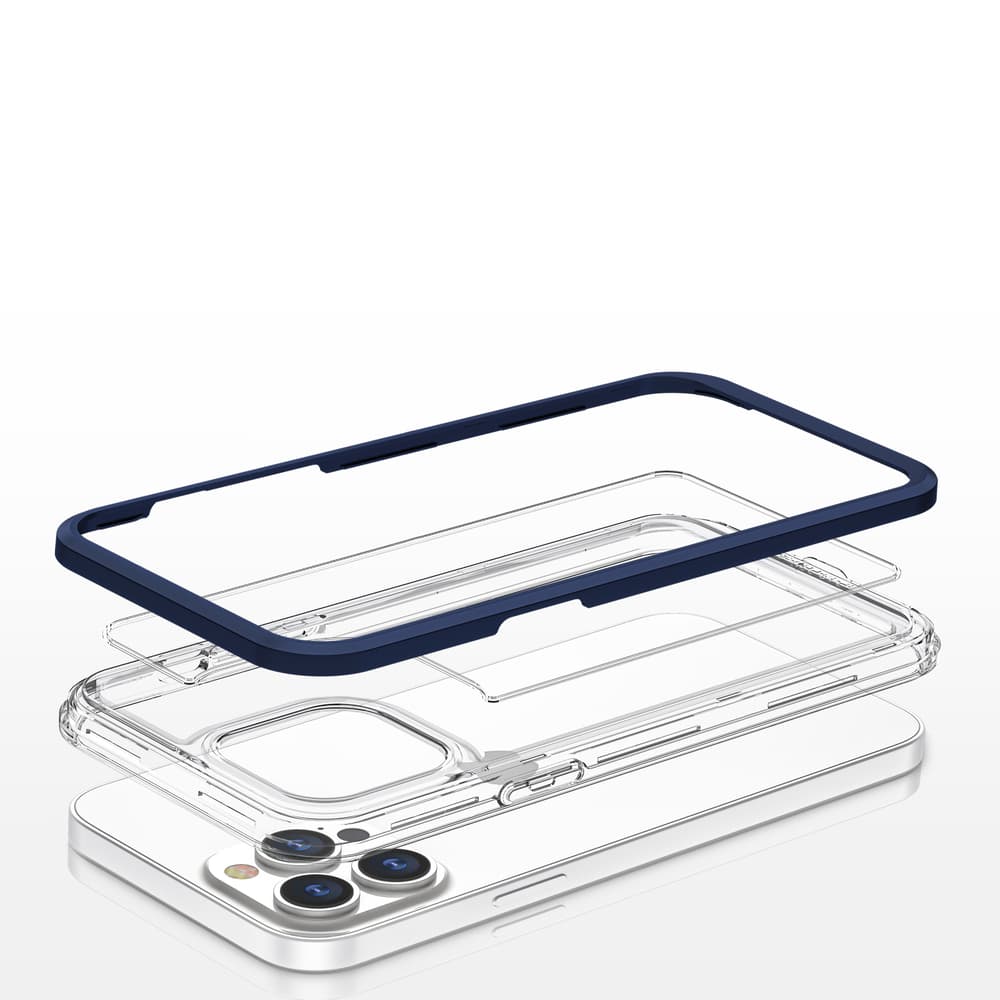 Hurtel Clear 3in1 ovitek za iPhone 13 Pro Max, modri okvir 5
