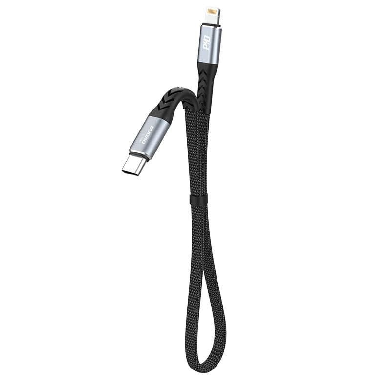 Dudao Lightning - USB-C PD 20W kabel, 0.23m, črn