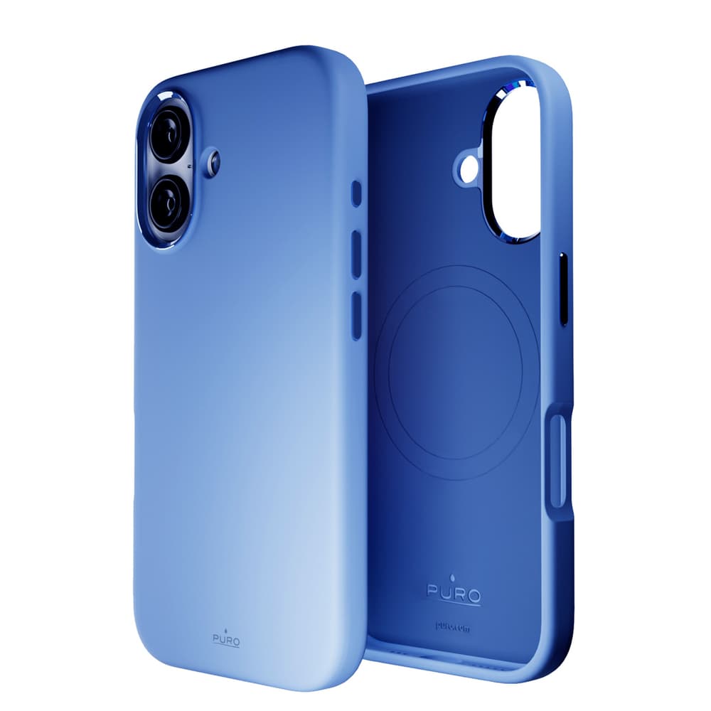 Puro Icon Mag Pro MagSafe silikonski ovitek za iPhone 16 - Modra 8