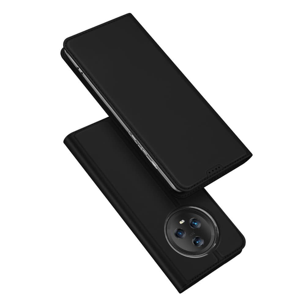 Dux Ducis Skin Pro etui za Honor Magic5, črn, z denarnico in stojalom