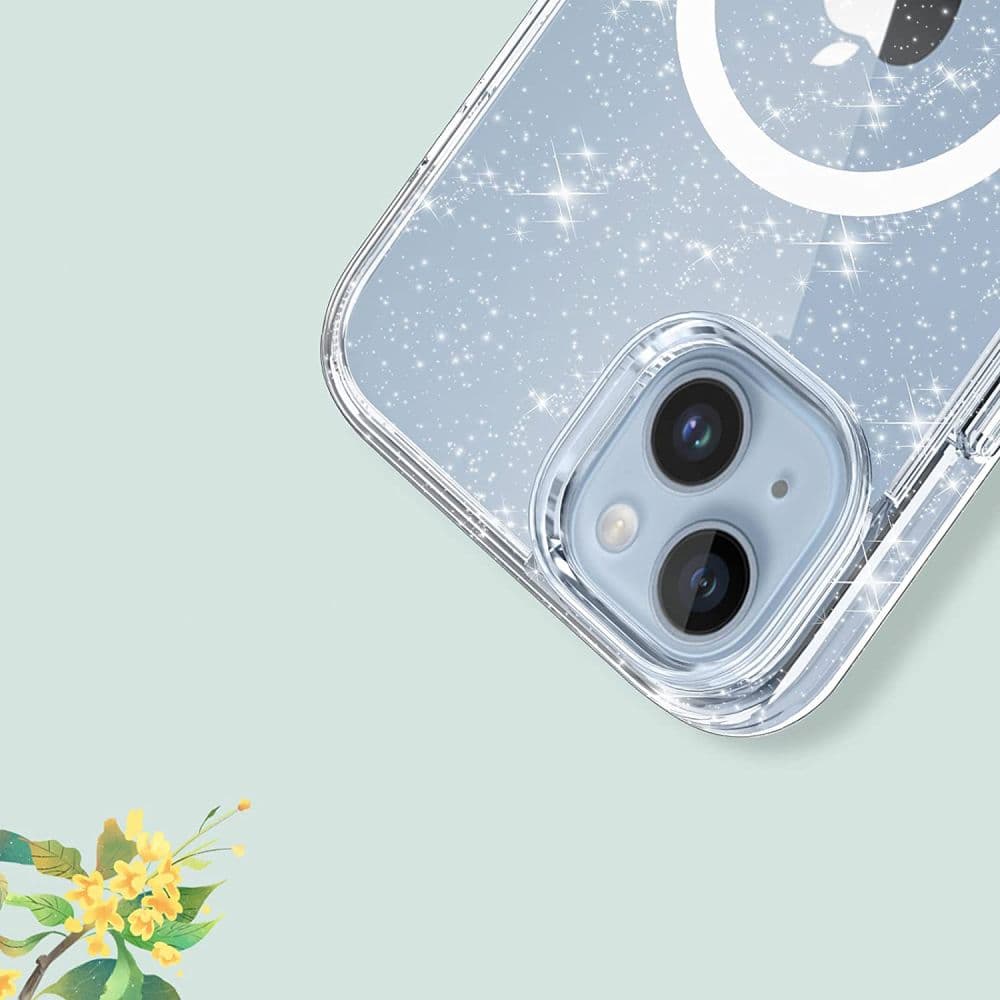 Tech-Protect FlexAir Hybrid MagSafe etui za iPhone 13/14 - Clear Glitter 3