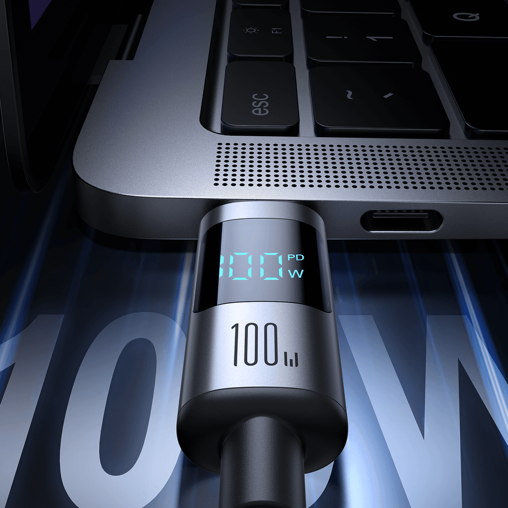 Joyroom S-A16 Pro USB-C - USB-C Kabel 1.2m, 100W, Digitalni Zaslon, Črn 3