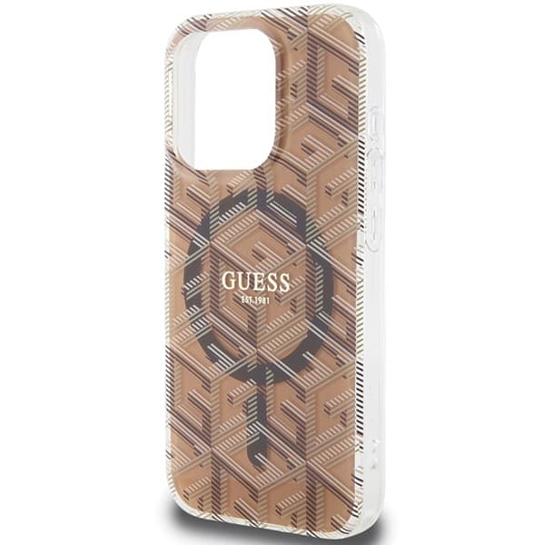 Guess IML GCube MagSafe etui za iPhone 15 Pro Max - rjava 6