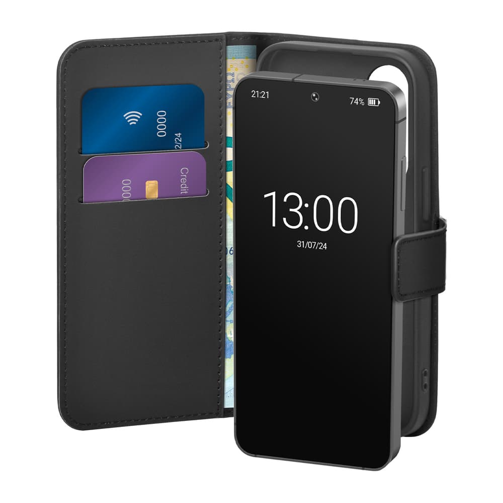 Puro Eco-Leather ovitek z denarnico za Samsung Galaxy S26 - črn