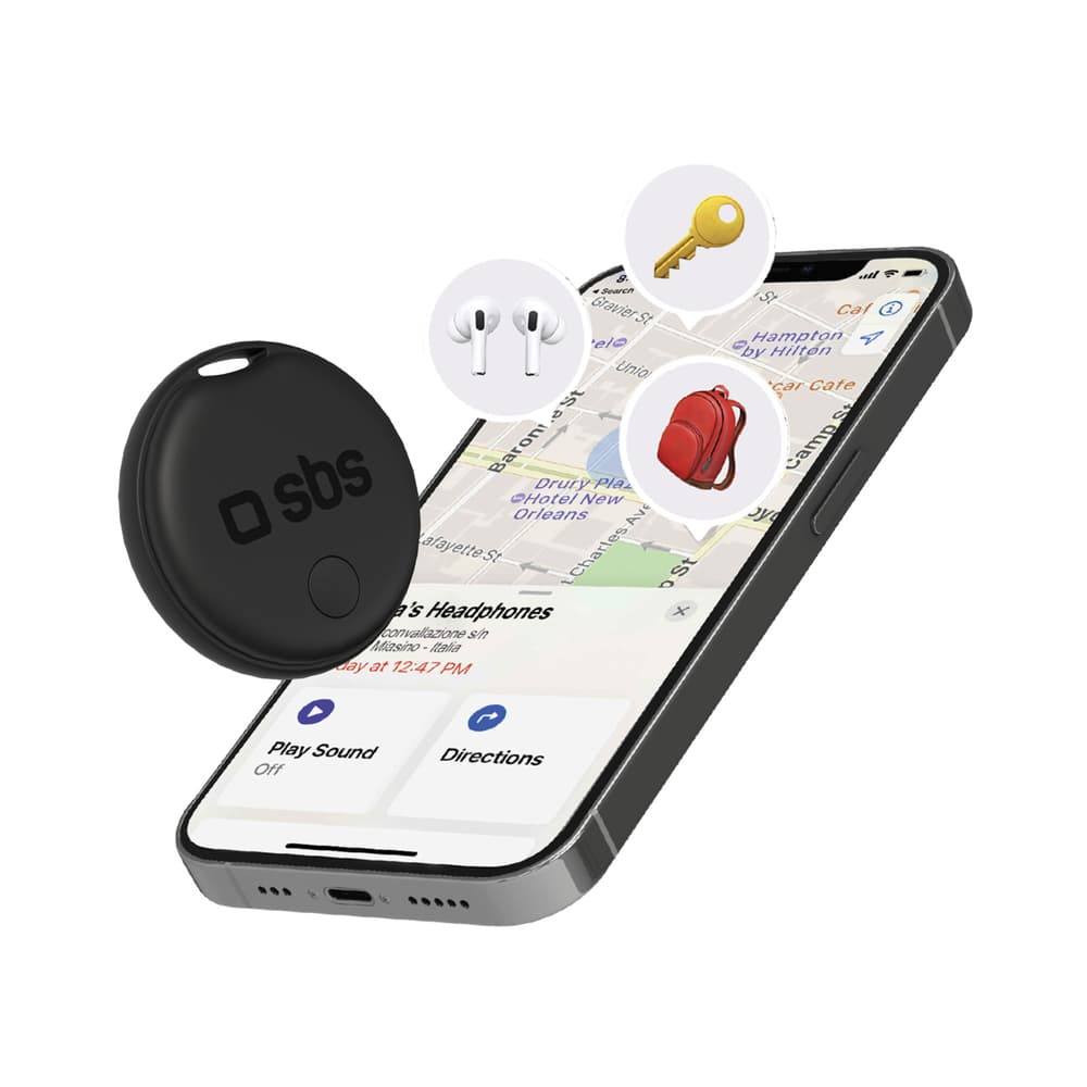 SBS Track My Circle sledilnik za Apple Find My - Črna