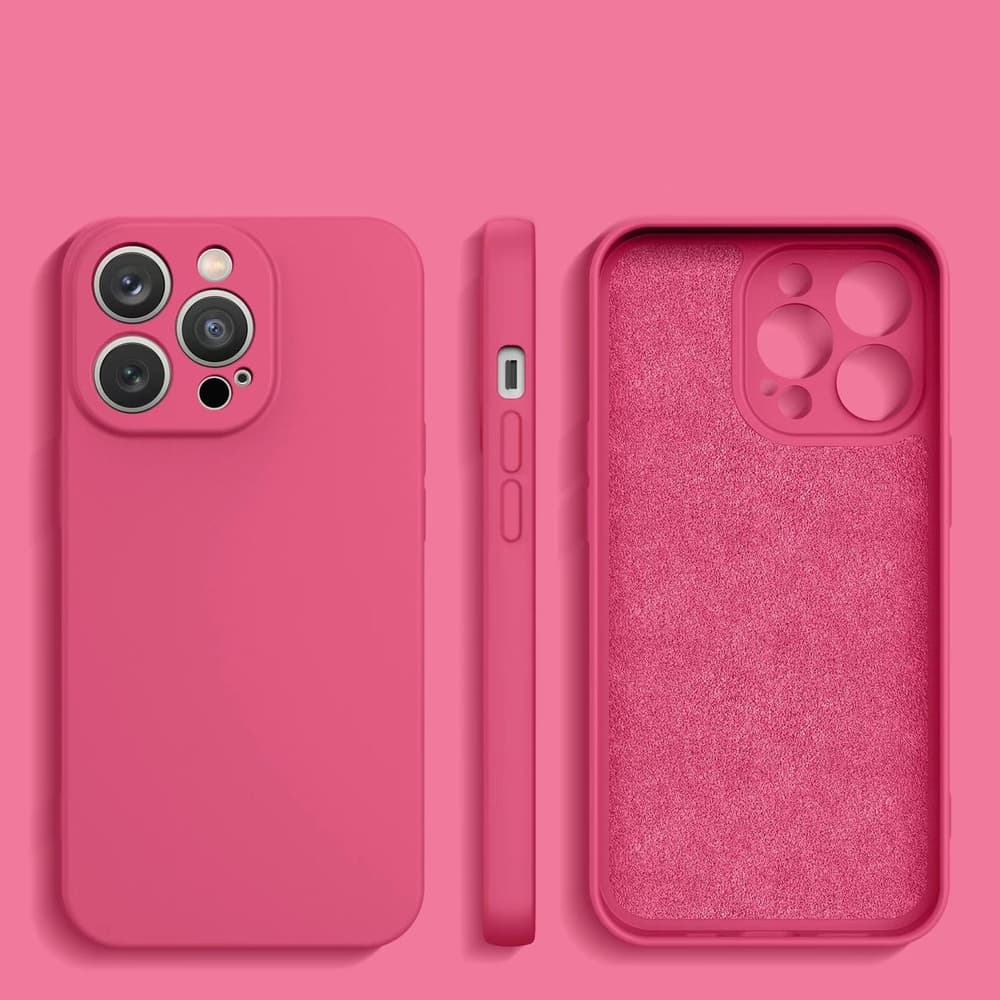 Silikonska ovitek Hurtel za iPhone 14 Plus, fuksija 2