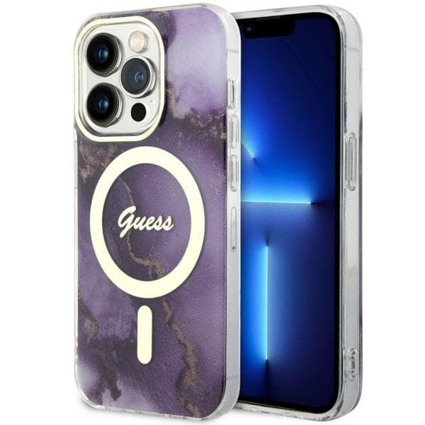 Ovitek Guess GUHMP14LHTMRSU za iPhone 14 Pro 6.1" – Golden Marble MagSafe