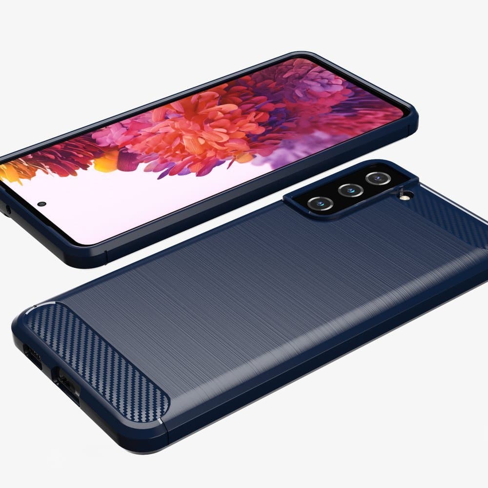 Carbon Case ovitek za Samsung Galaxy S21+ 5G - Modra 5
